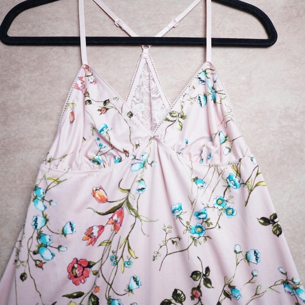 Floral Lace Back Cami Pink Small - Picture 2 of 4